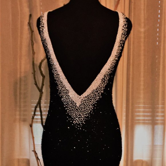 jovani black and white dress